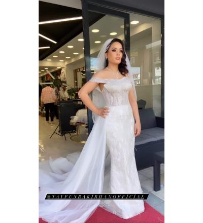 Demonte Etekli Balık Gelinlik 