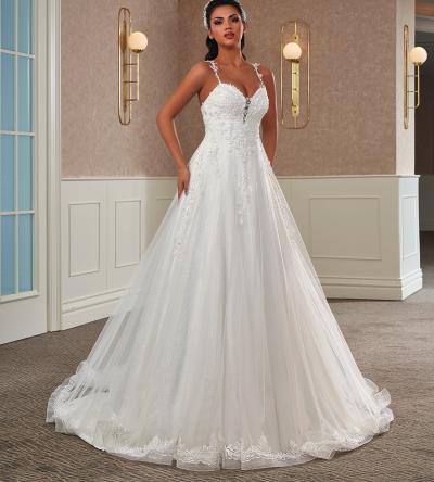 İşlemeli İp Askılı A Kesim Gelinlik