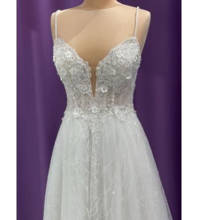 V Yaka İp Askılı  A Kesim Gelinlik